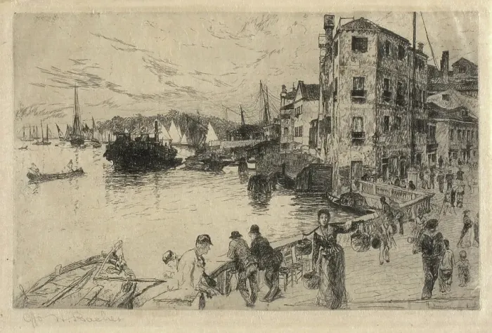 Framed Print : Castello Quarter, Riva, 1880-1882. Creator: Otto Henry Bacher Framed Print : Castello Quarter, Riva, 1880-1882. Creator: Otto Henry Bacher