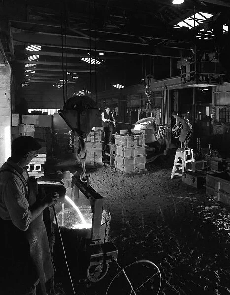 Casting at AT Green & Sons steel foundry, Rotherham, South Yorkshire, 1963. Artist