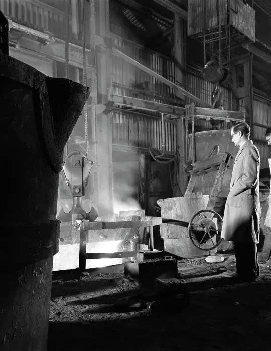 Framed Print : The casting furnace at Wombwell Foundry, South Yorkshire, 1963. Artist: Michael Walters Framed Print : The casting furnace at Wombwell Foundry, South Yorkshire, 1963. Artist: Michael Walters