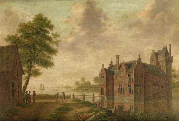 Framed Print : A Castle, c1770-1810. Creator: Hendrik Frans de Cort Framed Print : A Castle, c1770-1810. Creator: Hendrik Frans de Cort