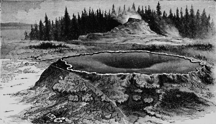 Framed Print : Castle Geyser and Fire Basin, 1873, (1883) Framed Print : Castle Geyser and Fire Basin, 1873, (1883)