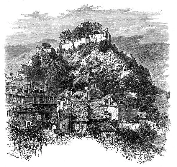 The castle of Lourdes, France, 19th century. Artist: Whymper