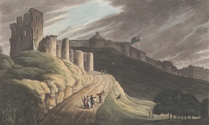 Framed Print : The Castle, from Poetical Sketches of Scarborough, 1813. 1813 Framed Print : The Castle, from Poetical Sketches of Scarborough, 1813. 1813
