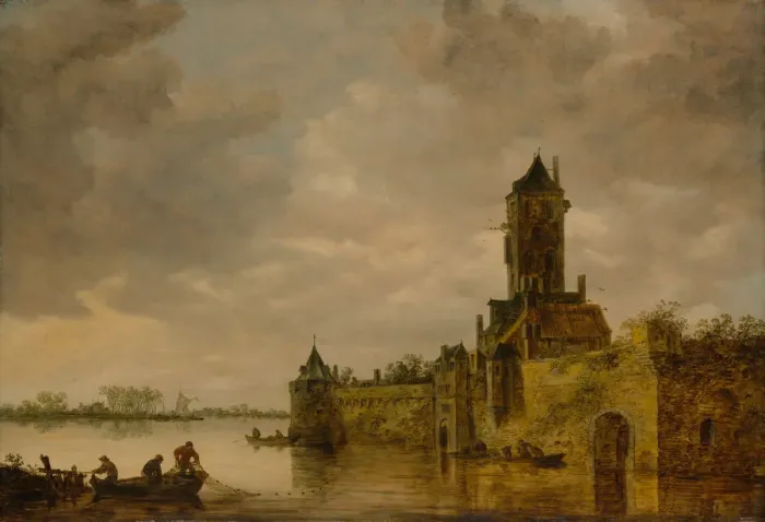 Framed Print : Castle by a River, 1647. Creator: Jan van Goyen Framed Print : Castle by a River, 1647. Creator: Jan van Goyen