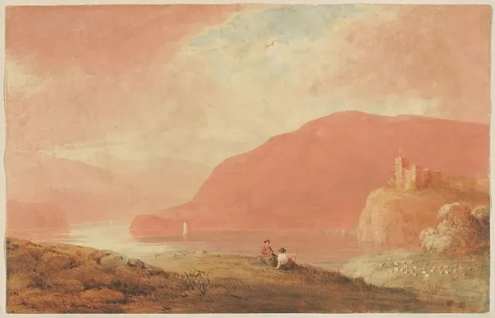 Framed Print : Castle on a River, early 19th century. Creator: Robert Walter Weir Framed Print : Castle on a River, early 19th century. Creator: Robert Walter Weir