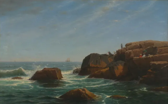 Framed Print : Castle Rock, Nahant, 1865. Creator: William Stanley Haseltine Framed Print : Castle Rock, Nahant, 1865. Creator: William Stanley Haseltine