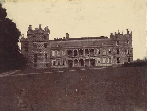 Castle with Round Towers Seen from the Grounds, 1850s. Creator: Unknown