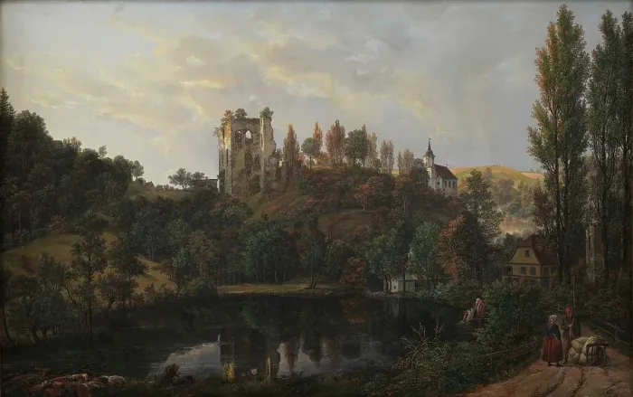 Framed Print : The Castle Ruin at Tharandt, 1819. Creator: Johan Christian Dahl Framed Print : The Castle Ruin at Tharandt, 1819. Creator: Johan Christian Dahl
