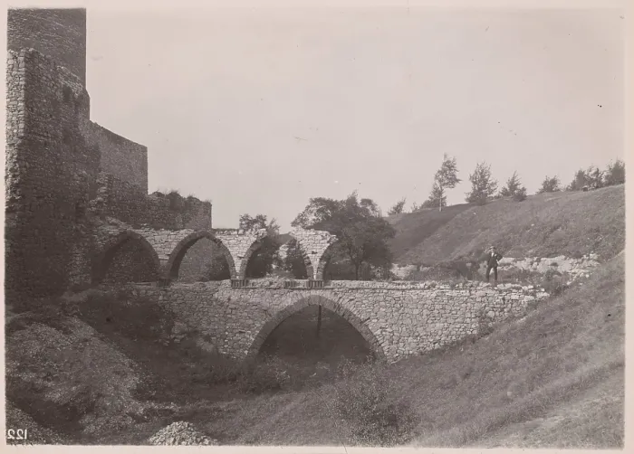 Framed Print : Castle - ruins of the two-storey arcade bridge, Bedzin, 1924. Creator: A Karczewski Framed Print : Castle - ruins of the two-storey arcade bridge, Bedzin, 1924. Creator: A Karczewski