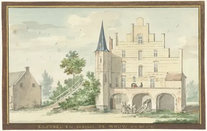 Framed Print : The Castle and School in Wouw, 1741. Creator: Aert Schouman Framed Print : The Castle and School in Wouw, 1741. Creator: Aert Schouman