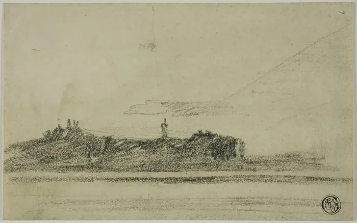 Framed Print : Castle on Shore, n.d. Creator: Thomas Girtin Framed Print : Castle on Shore, n.d. Creator: Thomas Girtin
