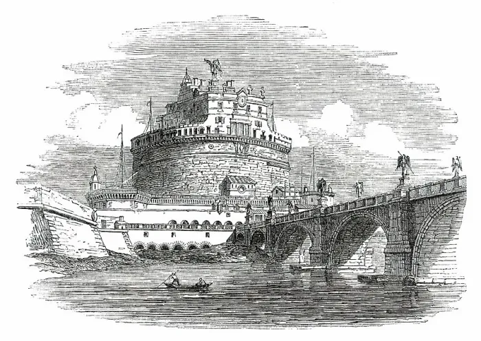 Framed Print : Castle of St. Angelo - Rome, 1850. Creator: Unknown Framed Print : Castle of St. Angelo - Rome, 1850. Creator: Unknown