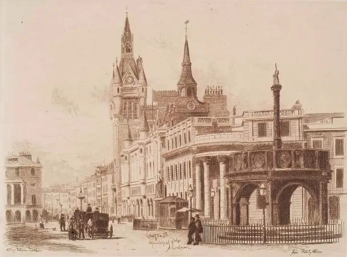 Framed Print : Castle Street and Municipal Buildings, Aberdeen, c1900. Creator: Unknown Framed Print : Castle Street and Municipal Buildings, Aberdeen, c1900. Creator: Unknown