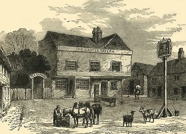 The Castle Tavern, Kentish Town Road, in 1800, (c1876). Creator: Unknown