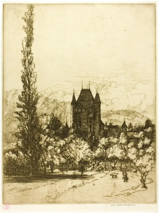 Framed Print : A Castle in Thun, Switzerland, 1908. Creator: Donald Shaw MacLaughlan Framed Print : A Castle in Thun, Switzerland, 1908. Creator: Donald Shaw MacLaughlan
