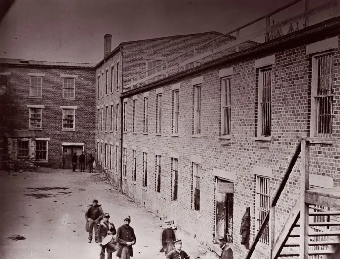 Framed Print : Castle Thunder, ex-tobacco factory, Petersburg, 1864. Creator: Alexander Gardner Framed Print : Castle Thunder, ex-tobacco factory, Petersburg, 1864. Creator: Alexander Gardner