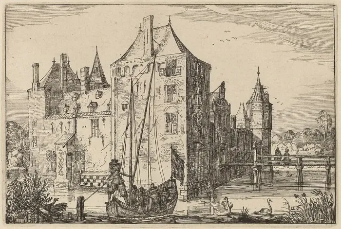 Framed Print : Castle (Warmond?), published 1612. Creator: Claes Jansz Visscher Framed Print : Castle (Warmond?), published 1612. Creator: Claes Jansz Visscher