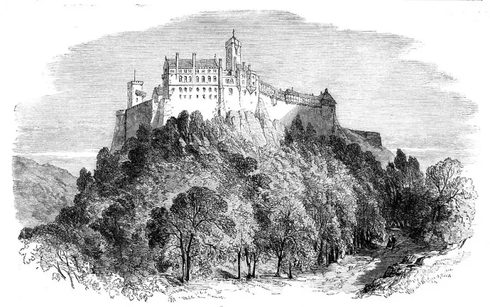 Framed Print : The Castle of Wartburg, Germany, the Patmos of Luther... 1862. Creator: Unknown. The Castle of Wartburg, Germany, the Patmos of Luther... 1862. Creator: Unknown Framed Print : The Castle of Wartburg, Germany, the Patmos of Luther... 1862. Creator: Unknown. The Castle of Wartburg, Germany, the Patmos of Luther... 1862. Creator: Unknown