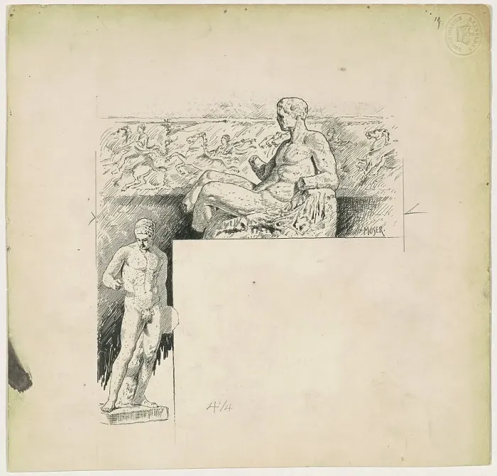 Framed Print : Casts from Antique Sculpture: The Parthenon, 1890-1891. Creator: James Henry Moser Framed Print : Casts from Antique Sculpture: The Parthenon, 1890-1891. Creator: James Henry Moser