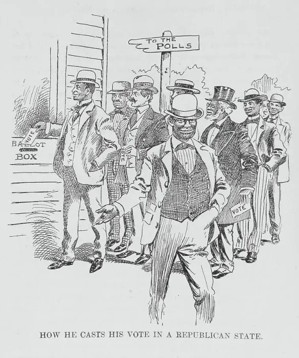 Framed Print : How he casts his vote in a Republican state, (1899?). Creator: Unknown Framed Print : How he casts his vote in a Republican state, (1899?). Creator: Unknown