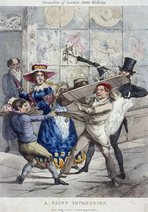 Framed Print : Casualties of London street walking; a faint impression, London, 1826 Framed Print : Casualties of London street walking; a faint impression, London, 1826