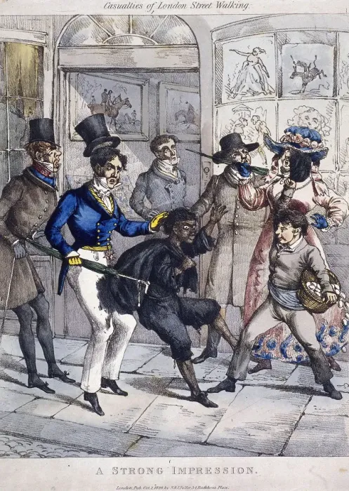 Framed Print : Casualties of London street walking: a strong impression, London, 1826 Framed Print : Casualties of London street walking: a strong impression, London, 1826
