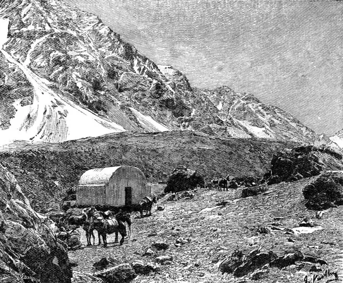Framed Print : Casucha del Portillo, on the Cumbre, Chile, 1895 Framed Print : Casucha del Portillo, on the Cumbre, Chile, 1895