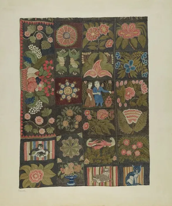 Framed Print : Caswell Carpet, c. 1939. Creator: Charlotte Winter Framed Print : Caswell Carpet, c. 1939. Creator: Charlotte Winter