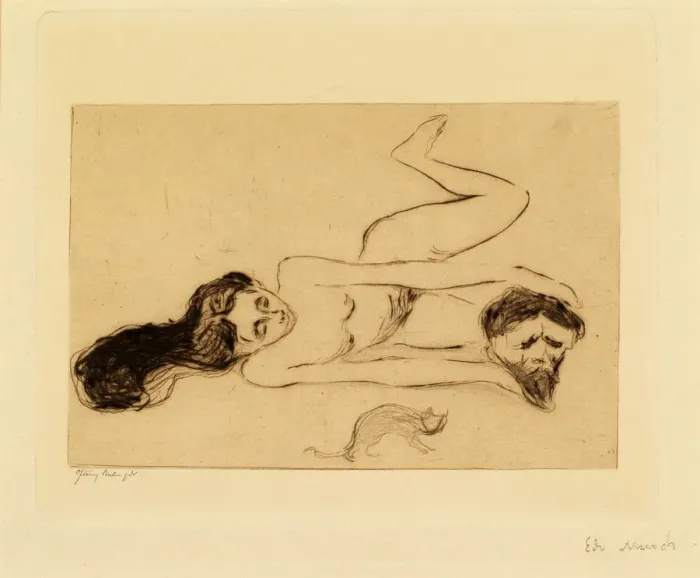 Framed Print : The Cat. Artist: Munch, Edvard (1863-1944)