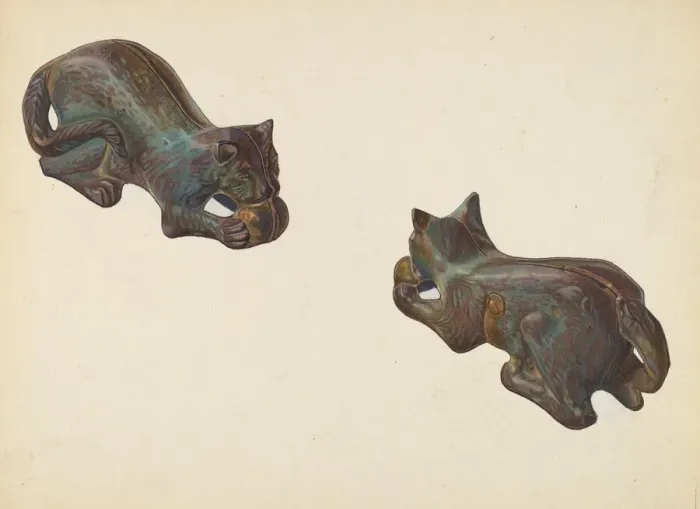 Framed Print : Cat and Ball Coin Bank, c. 1939. Creator: William O. Fletcher Framed Print : Cat and Ball Coin Bank, c. 1939. Creator: William O. Fletcher