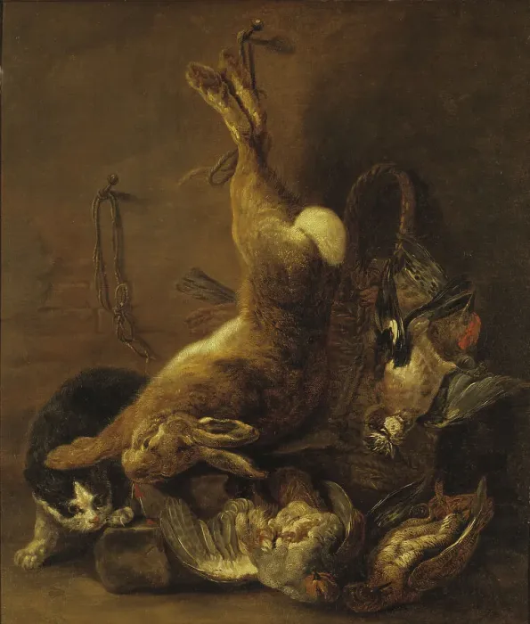 Framed Print : Cat and Still Life with Game, 17th century. Creator: Jan Fyt Framed Print : Cat and Still Life with Game, 17th century. Creator: Jan Fyt