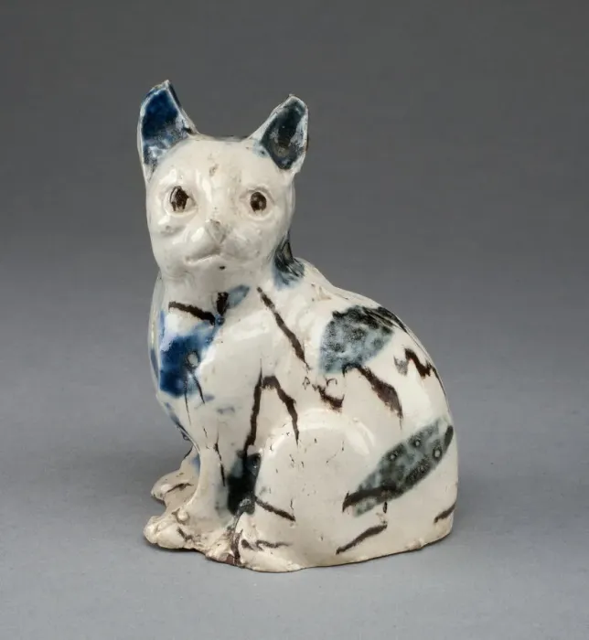 Framed Print : Cat, Staffordshire, c. 1760. Creator: Staffordshire Potteries Framed Print : Cat, Staffordshire, c. 1760. Creator: Staffordshire Potteries