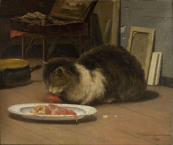 The Cat in the Studio, 1860. Creator: David Jacobsen