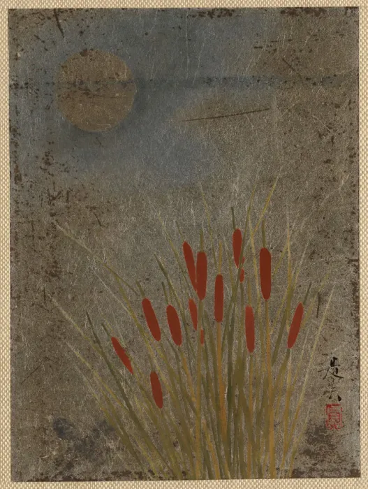 Framed Print : Cat Tails and Moon. Creator: Shibata Zeshin Framed Print : Cat Tails and Moon. Creator: Shibata Zeshin