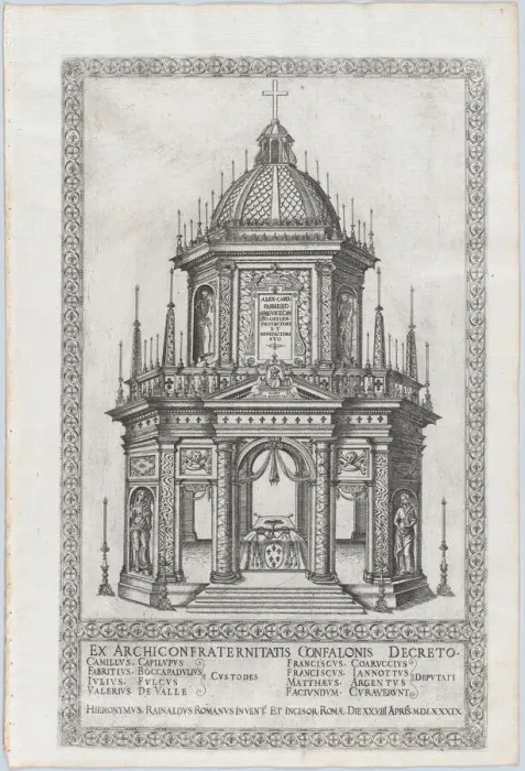 Framed Print : Catafalque for Cardinal Alessandro Farnese, 1589. Creator: Girolamo Rainaldi Framed Print : Catafalque for Cardinal Alessandro Farnese, 1589. Creator: Girolamo Rainaldi