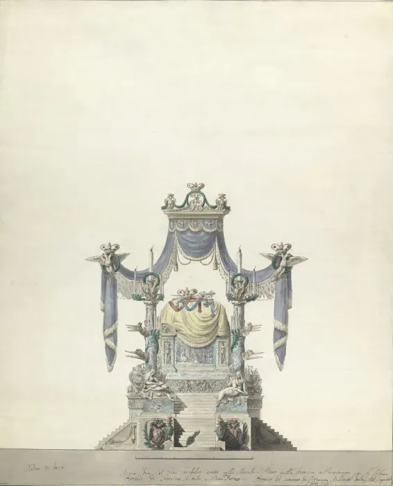 Framed Print : Catafalque for the Empress Catherine the Great of Russia (Front Elevation). 1796 Framed Print : Catafalque for the Empress Catherine the Great of Russia (Front Elevation). 1796