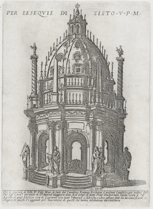 Framed Print : Catafalque for Pope Sixtus V, 1591. Creator: Giovanni Maggi Framed Print : Catafalque for Pope Sixtus V, 1591. Creator: Giovanni Maggi