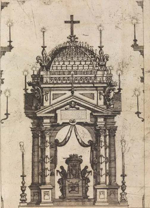 Framed Print : Catafulque for Fernando I, Duke of Tuscany, 1609. Creator: Unknown Framed Print : Catafulque for Fernando I, Duke of Tuscany, 1609. Creator: Unknown