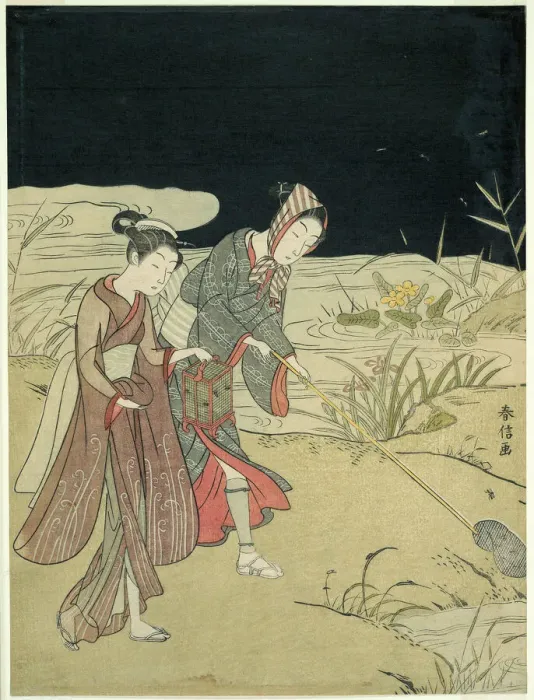 Framed Print : Catching Fireflies, About 1767. Creator: Suzuki Harunobu Framed Print : Catching Fireflies, About 1767. Creator: Suzuki Harunobu