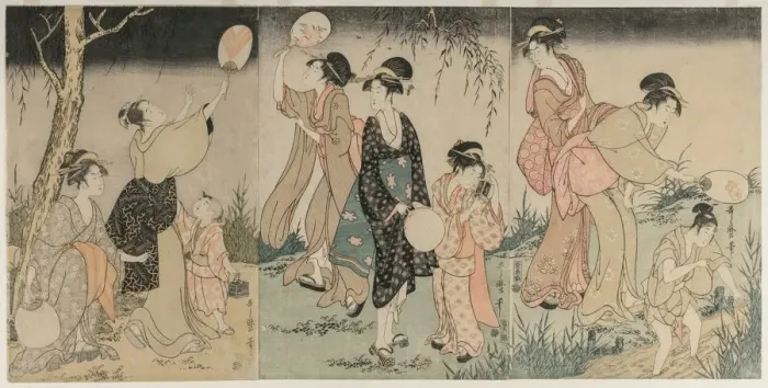 Framed Print : Catching Fireflies, c. 1796-1797. Creator: Kitagawa Utamaro (Japanese, 1753?-1806) Framed Print : Catching Fireflies, c. 1796-1797. Creator: Kitagawa Utamaro (Japanese, 1753?-1806)