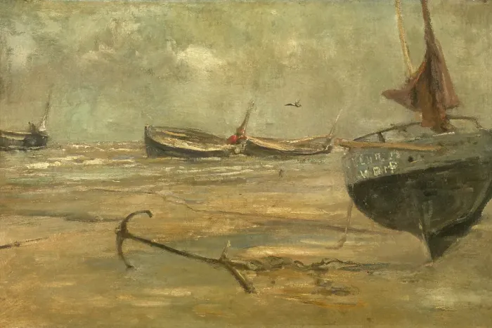 Framed Print : After the Catching of Fish, c1860-1890. Creator: Louis Artan Framed Print : After the Catching of Fish, c1860-1890. Creator: Louis Artan