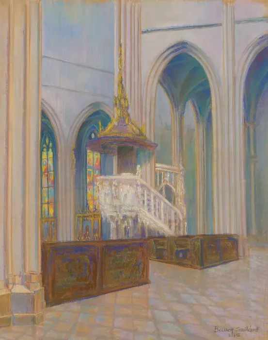 Framed Print : Cathedral, 1915. Creator: Konstantin Bauer Framed Print : Cathedral, 1915. Creator: Konstantin Bauer