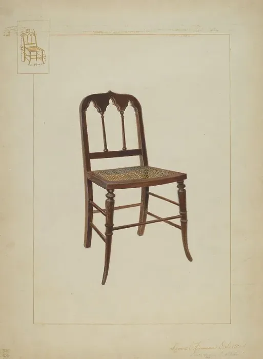 Framed Print : Cathedral Chair, c. 1937. Creators: Samuel Fineman, Gordon Saltar Framed Print : Cathedral Chair, c. 1937. Creators: Samuel Fineman, Gordon Saltar