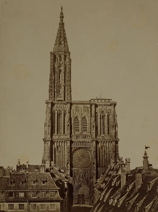 Framed Print : Cathedral Church of Our Lady of Strasbourg western facade, Strasbourg, between 1870-1890. Creator: Unknown Framed Print : Cathedral Church of Our Lady of Strasbourg western facade, Strasbourg, between 1870-1890. Creator: Unknown