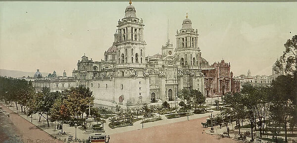 The cathedral, City of Mexico, between 1884 and 1900. Creator: William H. Jackson