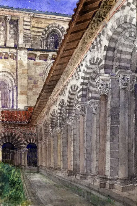 Framed Print : Cathedral Cloister at Le Puy, 1929. Creator: Cass Gilbert