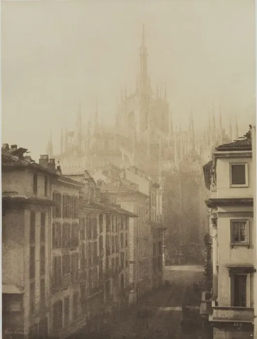 Framed Print : Cathedral from Corso Francesco, Milan, 1857. Creator: Leon Gerard (French) Framed Print : Cathedral from Corso Francesco, Milan, 1857. Creator: Leon Gerard (French)
