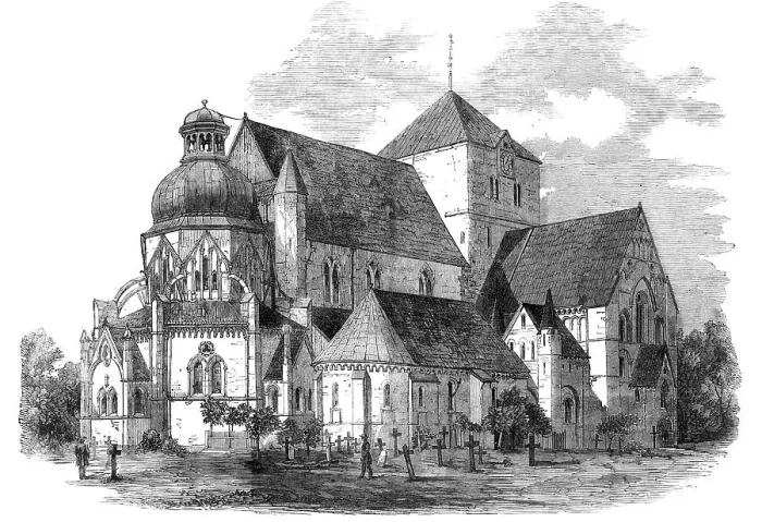 Framed Print : The Cathedral at Drontheim, in which the Monarchs of Saxony are crowned, 1860. Creator: Unknown Framed Print : The Cathedral at Drontheim, in which the Monarchs of Saxony are crowned, 1860. Creator: Unknown