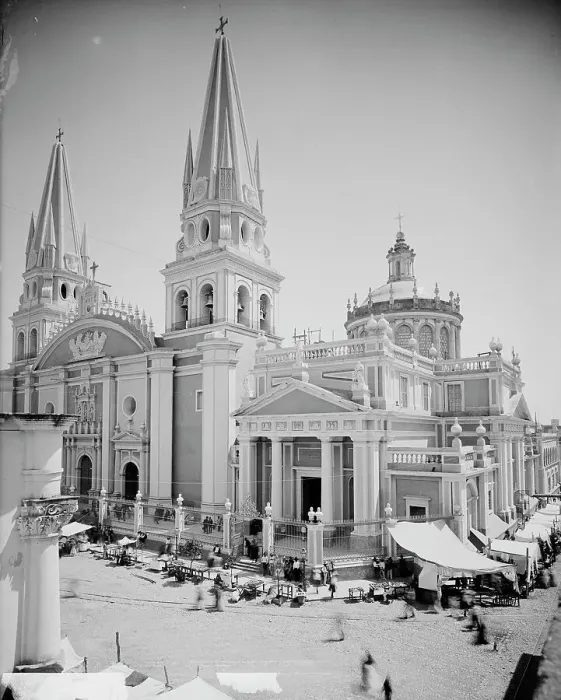 Framed Print : Cathedral of Guadalajara, between 1880 and 1897. Creator: William H. Jackson Framed Print : Cathedral of Guadalajara, between 1880 and 1897. Creator: William H. Jackson