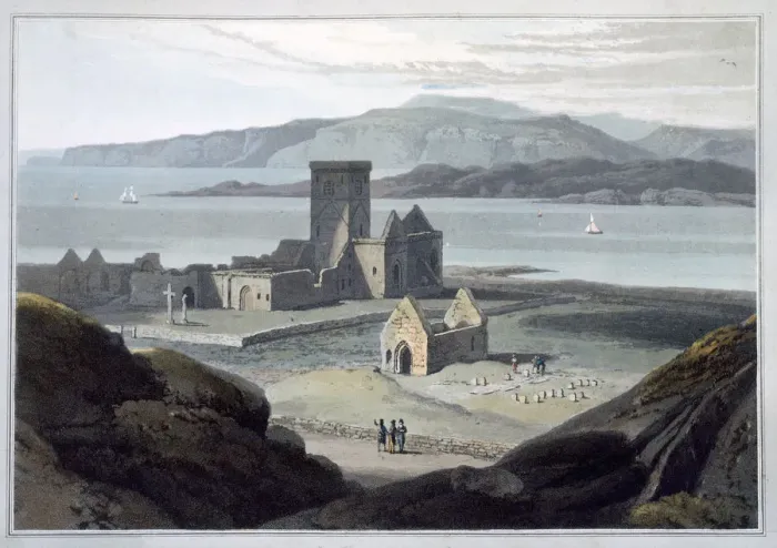 Framed Print : The Cathedral at Iona, Argyll and Bute, Scotland, 1817. Artist: William Daniell Framed Print : The Cathedral at Iona, Argyll and Bute, Scotland, 1817. Artist: William Daniell